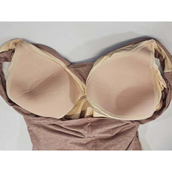 LANDS' END Women's 12 Slender Suit Shine Grecian One Piece Swimsuit Swim Suit - Picture 8 of 9